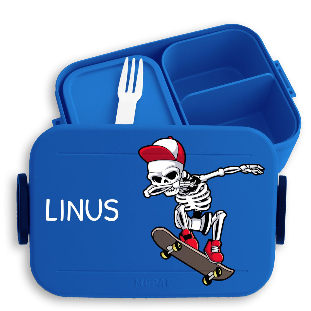 Kinder Bento Box Midi Lunchbox für Mepal Bentobox - Dabbing Skelett Skateboard | Dab Skelett Skater