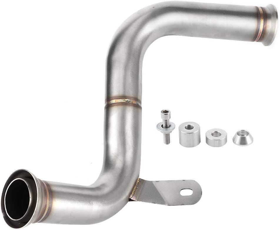 Auspuff Mid Link Pipe, Qiilu Motorrad Auspuff, Katalysator entfernt Decat Auspuff Mittelrohr Motorra