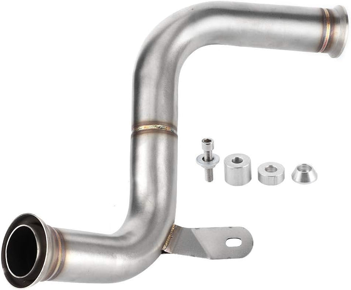 Auspuff Mid Link Pipe, Qiilu Motorrad Auspuff, Katalysator entfernt Decat Auspuff Mittelrohr Motorra