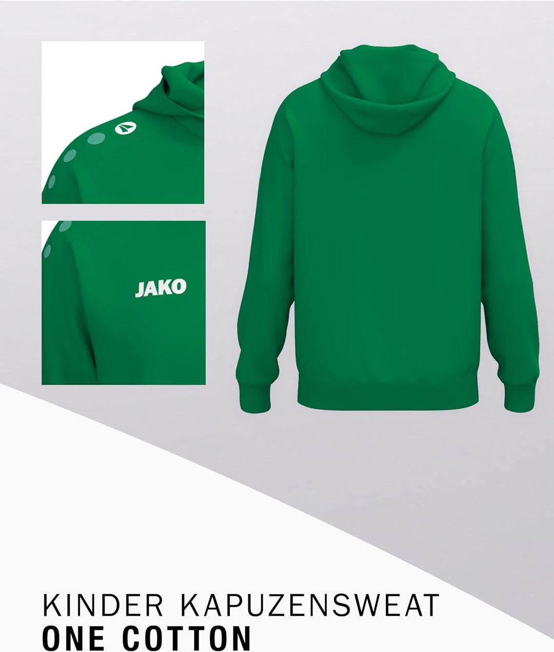 JAKO One Hoody Kids Kinder 152 Sportgrün, 152 Sportgrün