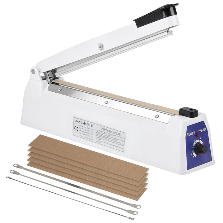 LALAGO Folienschweissgerät Heisssiegelgerät 300mm Tüten Schweissgerät Weiss/300mm, Weiss/300mm