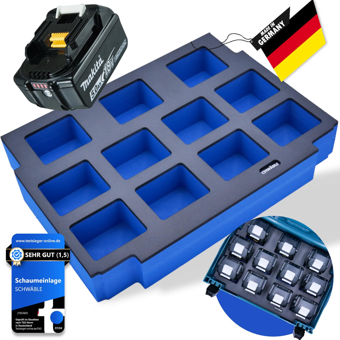 Schaumeinlage Schaumstoffeinlage für Makita Akku Akkus 11x 3-6Ah