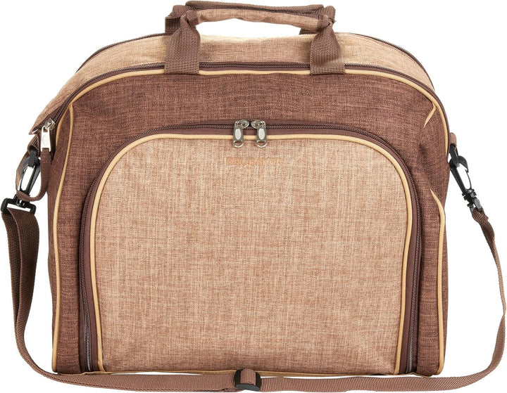 BRUBAKER Picknicktasche für 4 Personen mit Kühlfach - tragbar als Duffelbag oder Schultertasche - Br