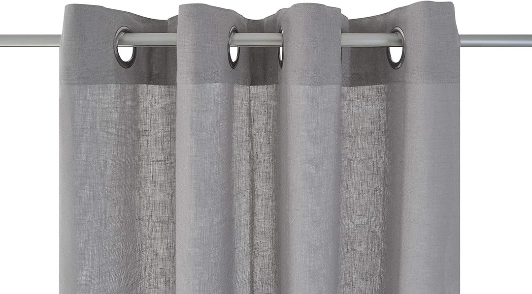 Kutti Ösenschal Metis 100% Leinen Blickdicht Vorhang Gardine grau Breite 140 * Höhe 145 cm (1 Stück)