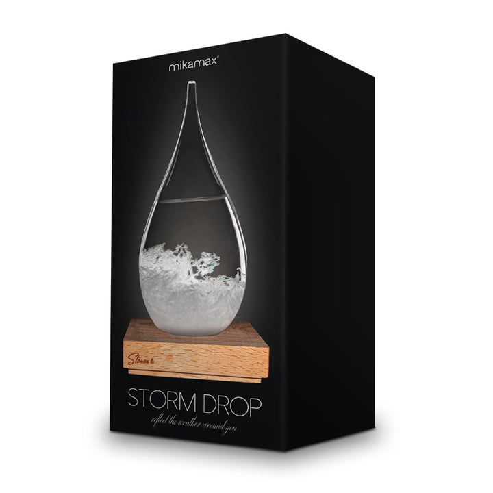 mikamax - Sturmglas - Large - 10 cm x 11 cm x 23 cm - Predicts das Wetter - Wetterstation - mit Stan