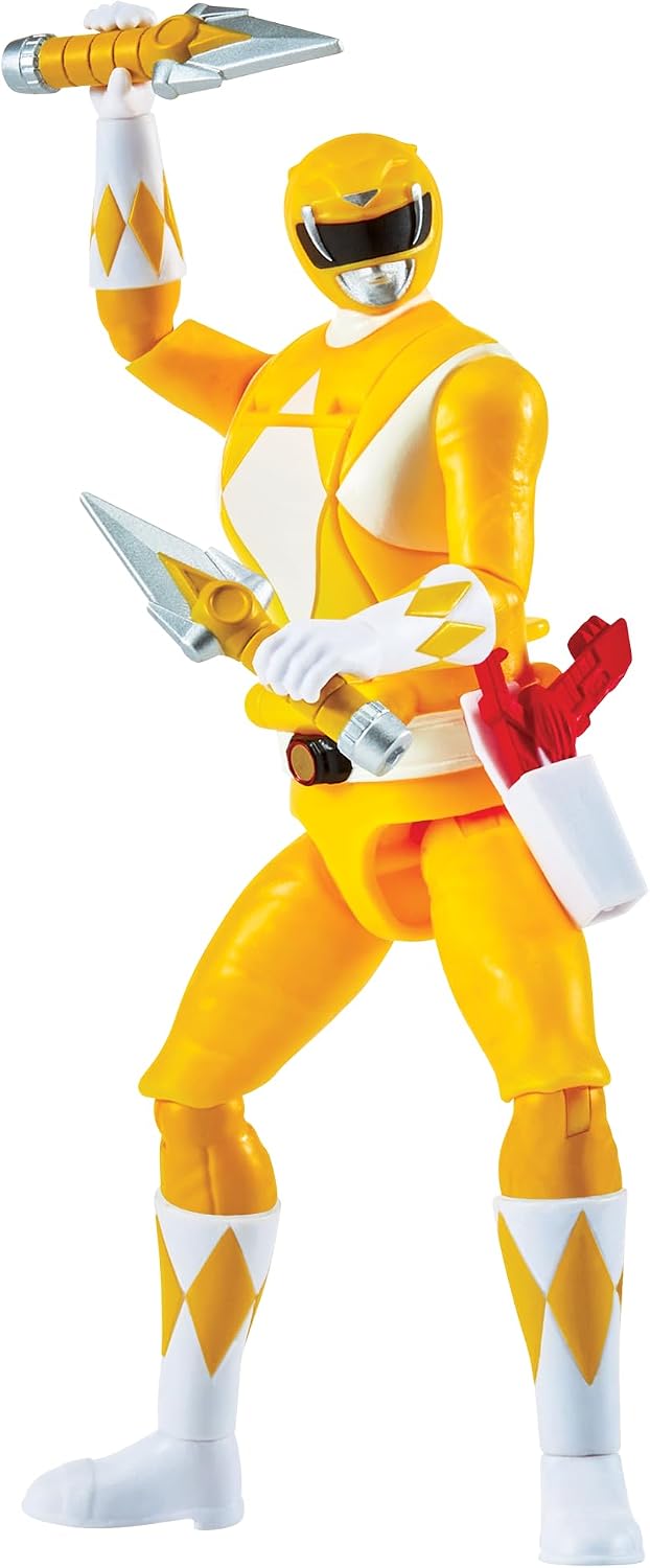 Power Rangers - Auto-Morphin, 2-in-1-Figur mit Gelenken, 15 cm, gelber Ranger – Trini Kwan, für Kind