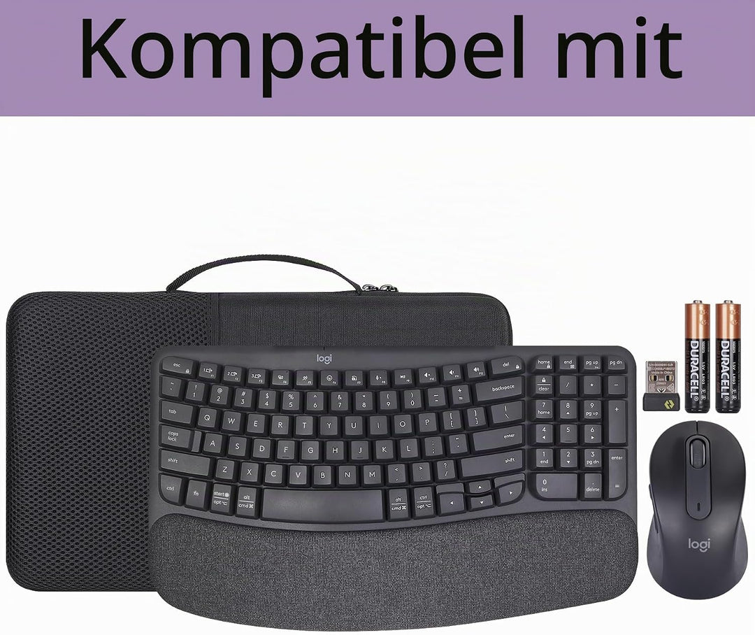 co2CREA Case Harte Reiseschutzhülle Etui Tasche für Logitech Wave Keys MK670 Combo,Tasche kompatibel