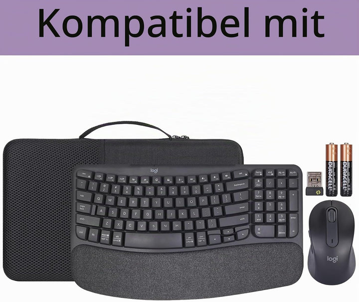 co2CREA Case Harte Reiseschutzhülle Etui Tasche für Logitech Wave Keys MK670 Combo,Tasche kompatibel