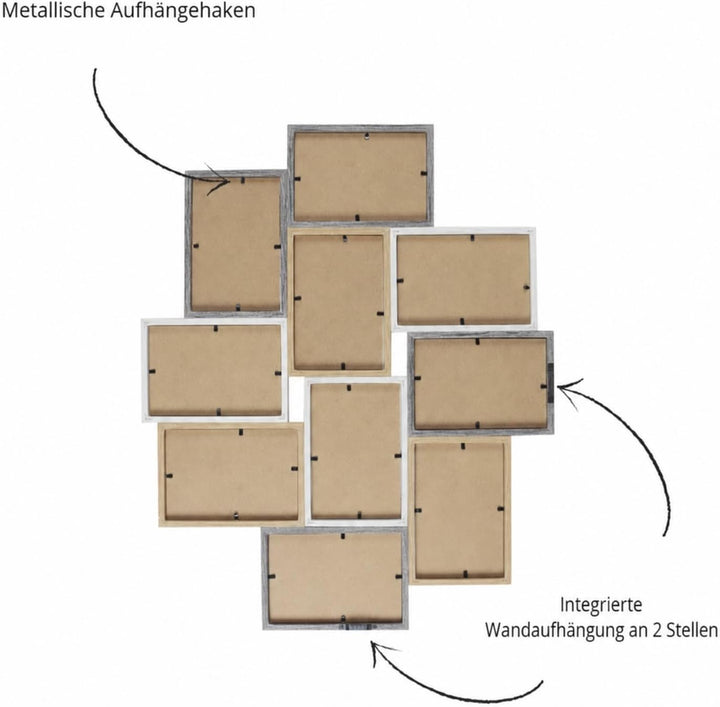 Home Deco Factory HD4213 Bilderrahmen, Wood, Beige/Braun, 47cm x 2.8cm x 56cm