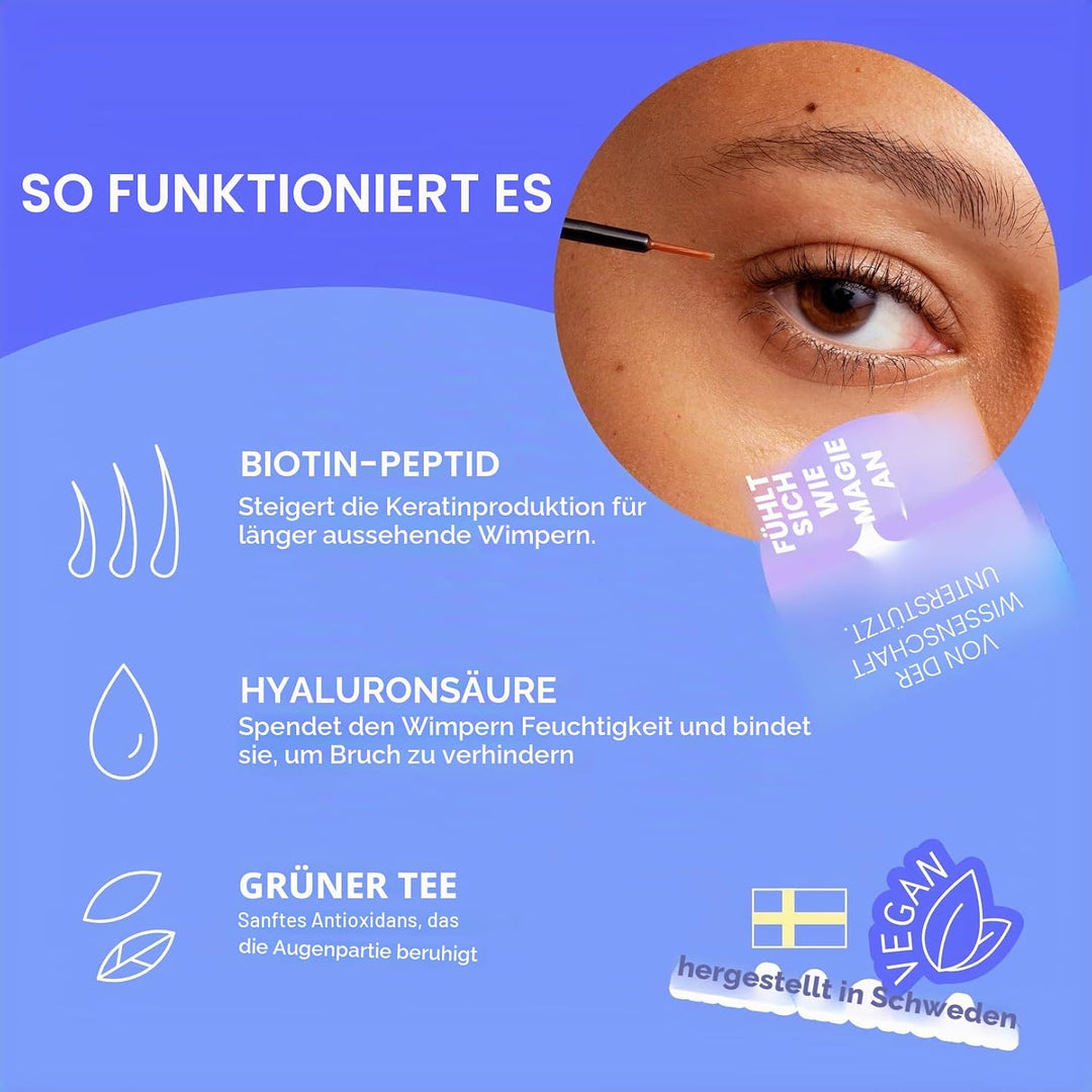 Xlash Wimpernserum Ohne Hormone 3 ml - Längere Wimpern in 30 Tagen - Skandinaviens Meistverkauftes L