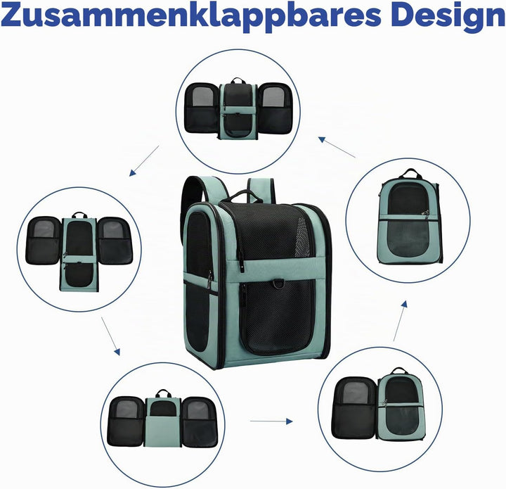 APOLLO WALKER Pet Carrier Rucksack für kleine Katzen und Hunde, Welpen, zweiseitiger Eingang, Sicher