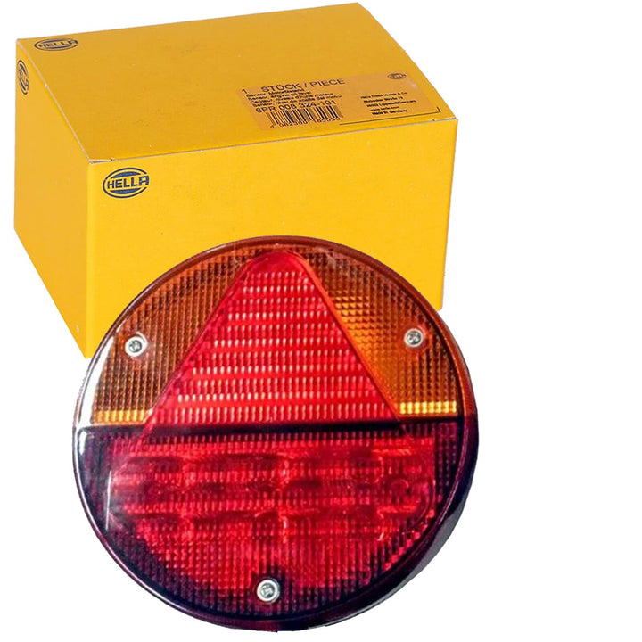 HELLA - Heckleuchte - Hybrid - 12V - Anbau/geschraubt - Lichtscheibenfarbe: rot/gelb - LED-Lichtfarb