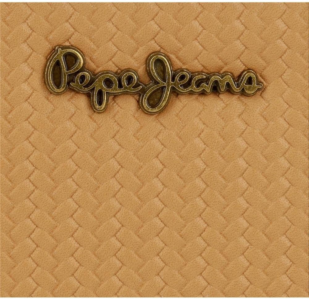 Pepe Jeans Lena Umhängetasche Handyhalter Braun 9,5x16,5 cm Kunstleder Braun mobile Umhängetasche, B