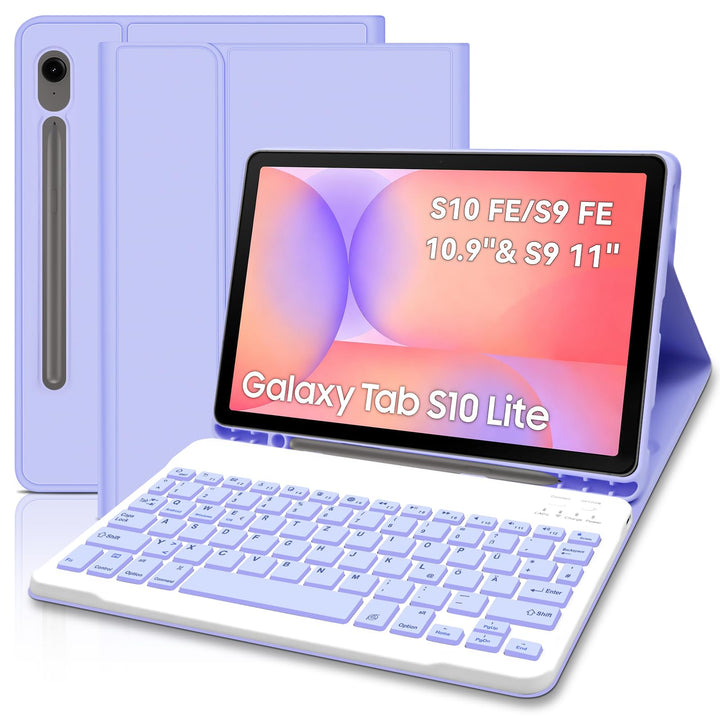 Lachesis Tastatur Hülle für Samsung Galaxy S10 Lite/S10 FE/S9 FE 10.9 Zoll/Tab S9 11 Zoll, Schutzhül
