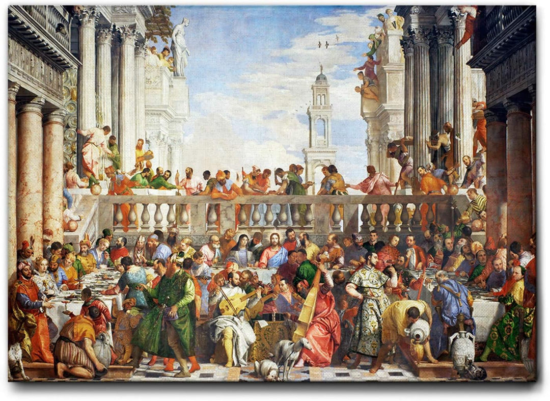 Giallobus - Gemälde - Paolo Veronese - Die Hochzeit in Kana - Leinwand - 70x50 - Bereit zum Aufhänge