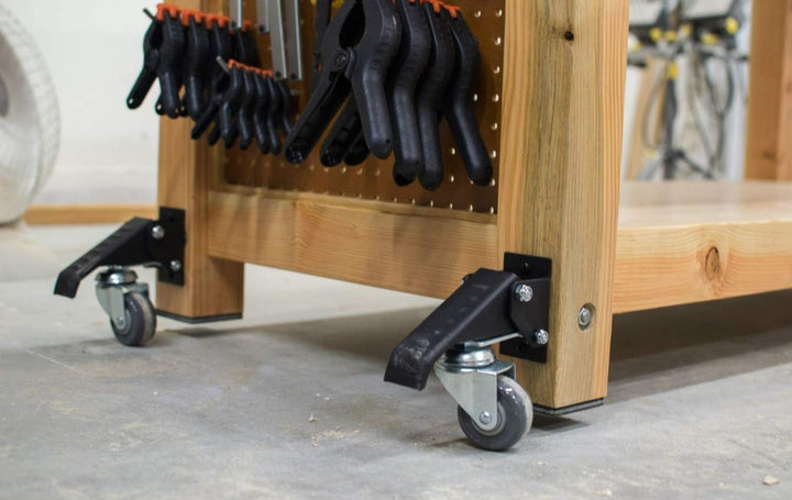 GBL - 4 Werkbank Rollen - Heberollen für Werkbank - Lenkrollen mit Bremse 225KG - Stahlblech Möbelro