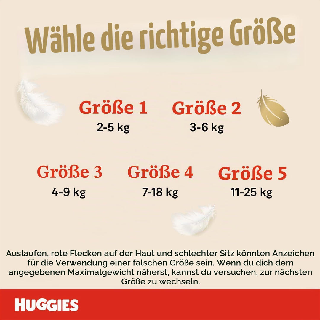 Huggies Extra Care Bebè Windeln, Grösse 1 (2-5 kg), 160 Stück Grösse 1 (160 Stück) 1, Grösse 1 (160