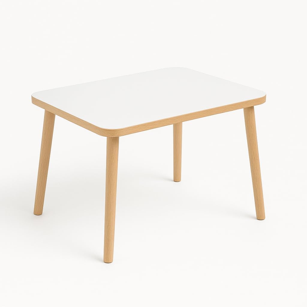 P&amp;P Furniture Kindertisch Weiss 60×40×47 cm – Stabiler Spieltisch &amp; Lerntisch für Kinder 2–7 J. – MD
