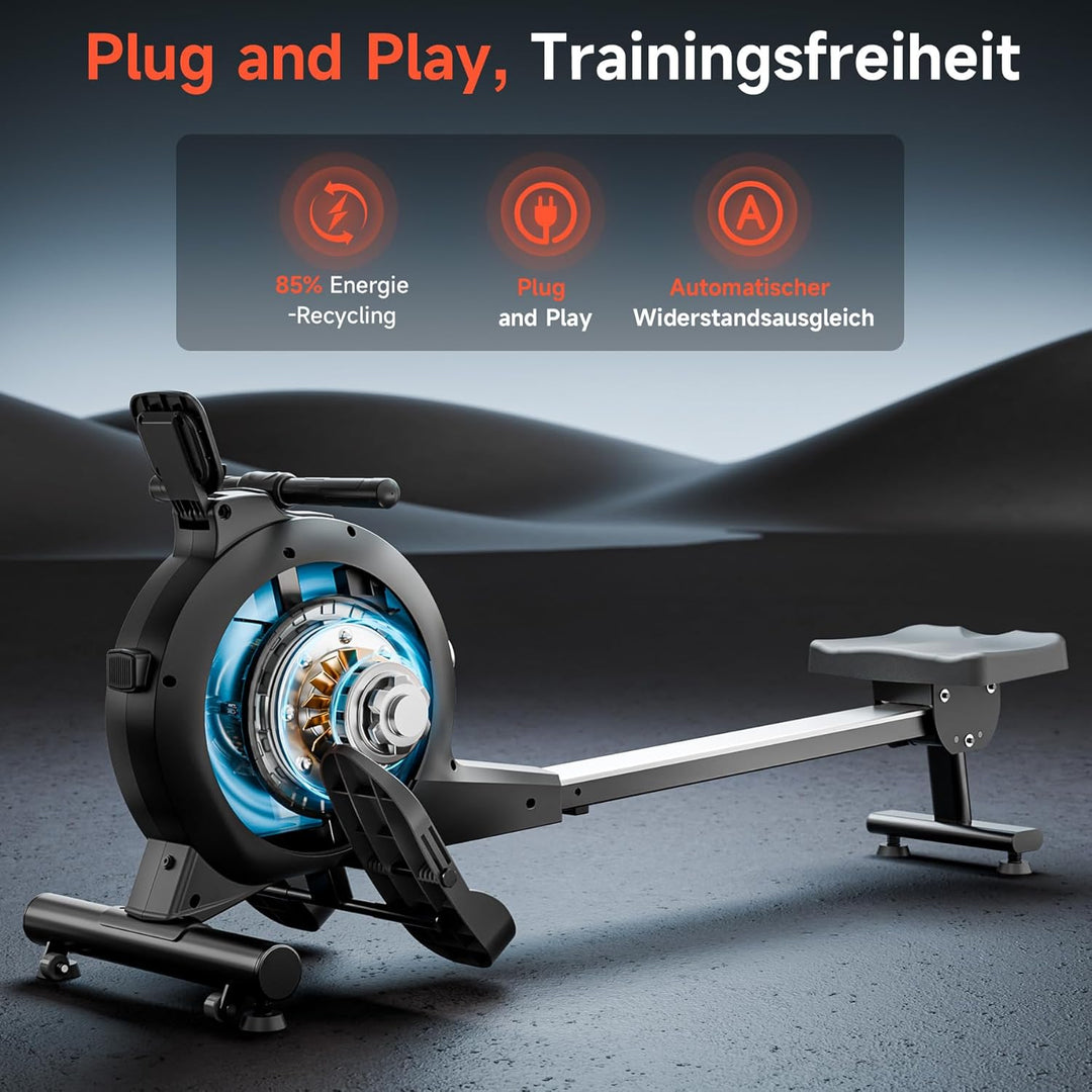 Wenoker Rudergerät mit Magnet-Fitnesstrainer, Rudergerät für Zuhause 32 Stufen Widerstand mit Exklus