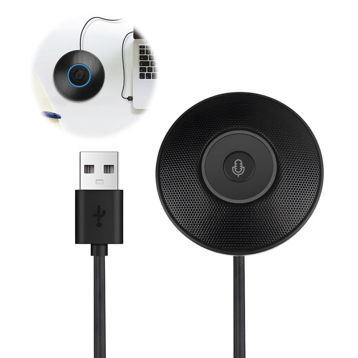 USB Konferenzmikrofon, USB Mikrofon für PC, 360 Grad Omnidirektionales Kondensator Mikrofon mit Stum