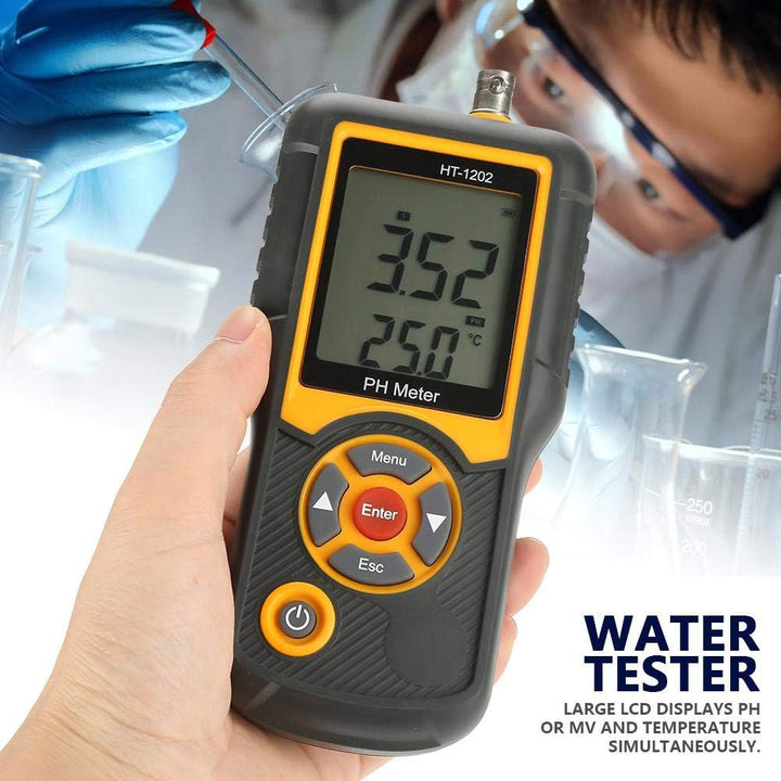 Tragbarer Wasserqualitätstester, Premium pH/mV/Temperaturprüfer, grosses LCD-Display, Wasserqualität