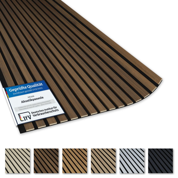Akustiko Lamella Akustikpaneele 4 Stück 280x60cm - flexible Filz MDF Wandpaneele fugenlos - überlapp
