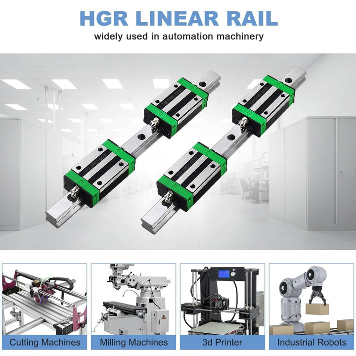 CNCMANS HGR15 Linearführung Set Linearschiene 2 Stücke HGR15-1000mm Führungsschiene mit 4 Stück HGH1
