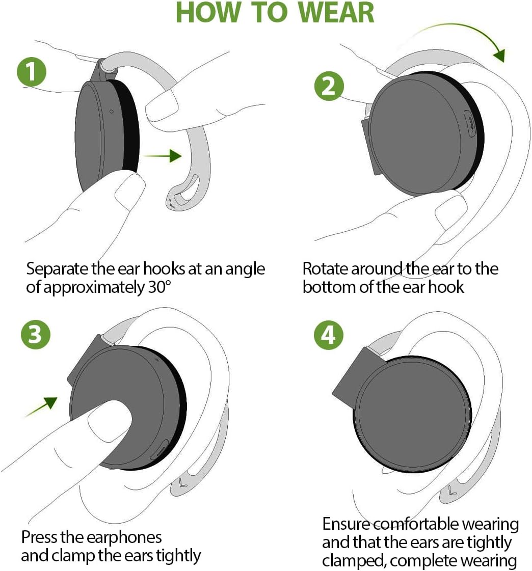 On Ear Kopfhörer Bluetooth V5.3, Open Ear Kopfhörer Kabellos Buetooth, Clip On Kopfhörer Sport Heads