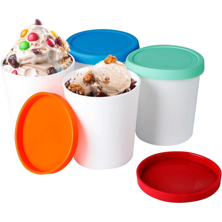 4er-Set Eisbehälter für Speiseeis 1L,Eis aufbewahrungsbehälter, Eis-Container BPA-frei in Lebensmitt