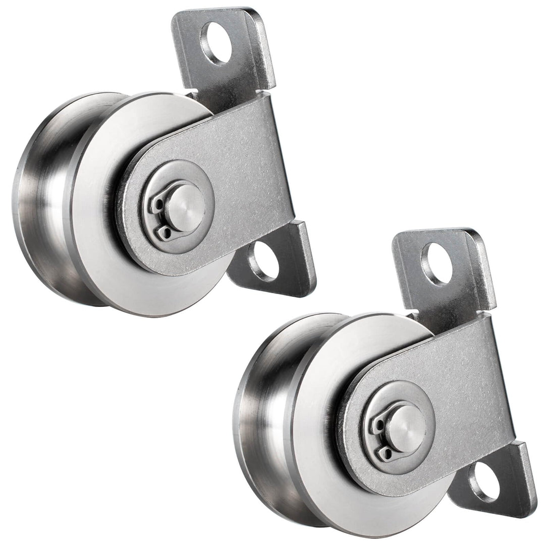 48mm Umlenkrolle Stahlseil, Umlenkrollen für Seile, Seilrolle mit 2 Kugellager | 2 Stück 2 48mm-2K,