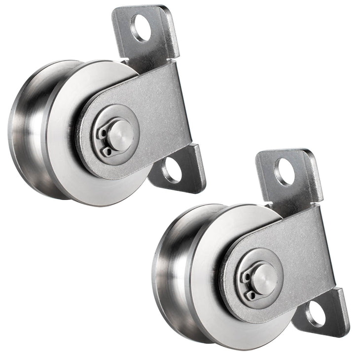 48mm Umlenkrolle Stahlseil, Umlenkrollen für Seile, Seilrolle mit 2 Kugellager | 2 Stück 2 48mm-2K,