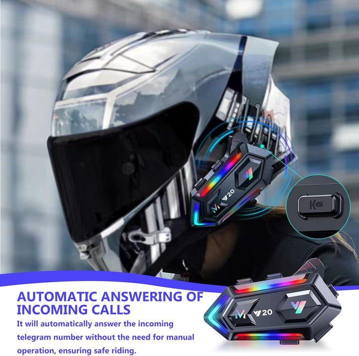 Motorradhelm Bluetooth Motorrad Helm Bluetooth Headset, Doppelte Geräuschreduzierung Headsets, RGB/F