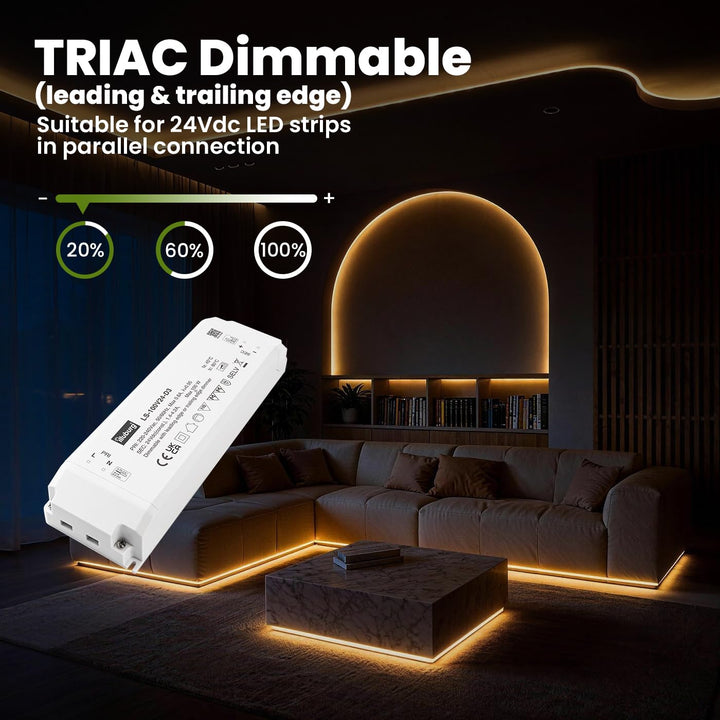 illuburg LED Trafo 24V Dimmbar Triac 33W - 100W für LED Strip Lampe LED Netzteil Treiber Transformat