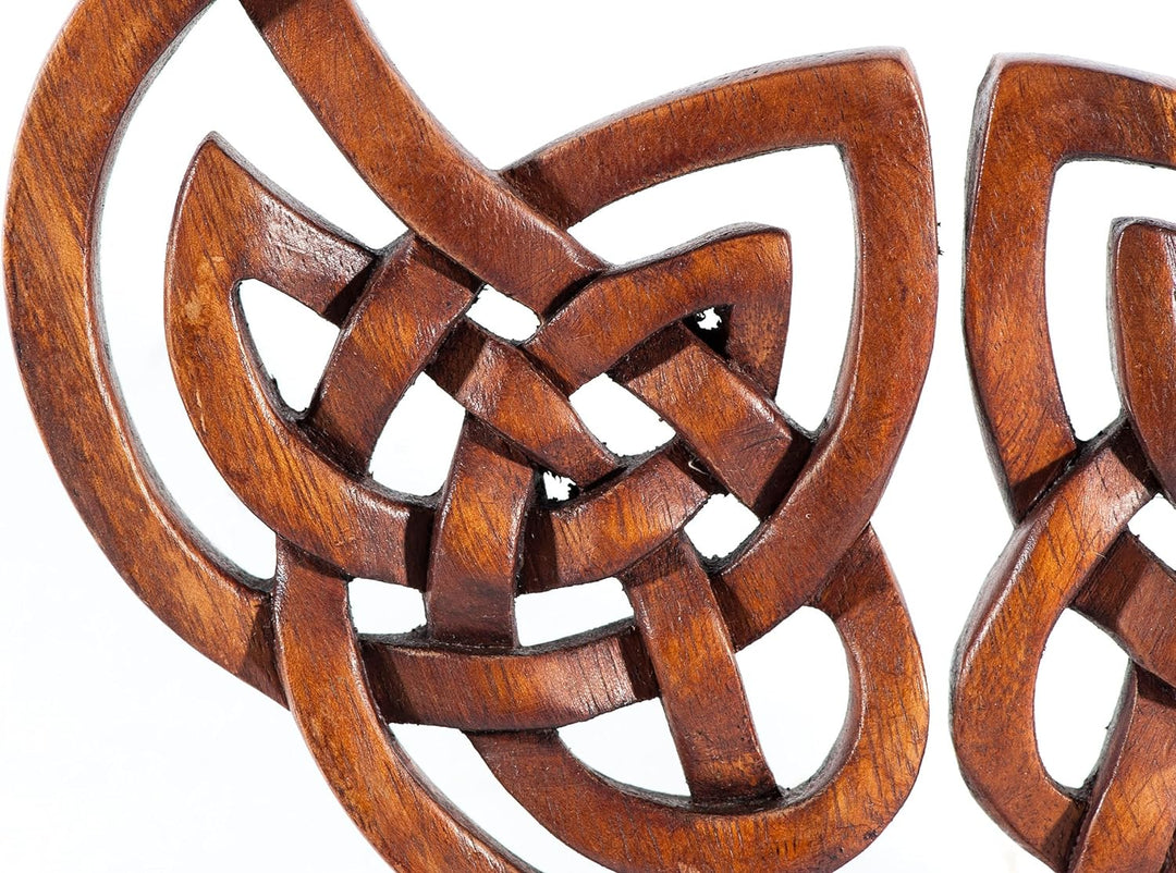 Windalf Irisches Celtic Wandbild INALA 23 cm Keltische Herz Wandrelief Holzbild Geschnitztes Ornamen