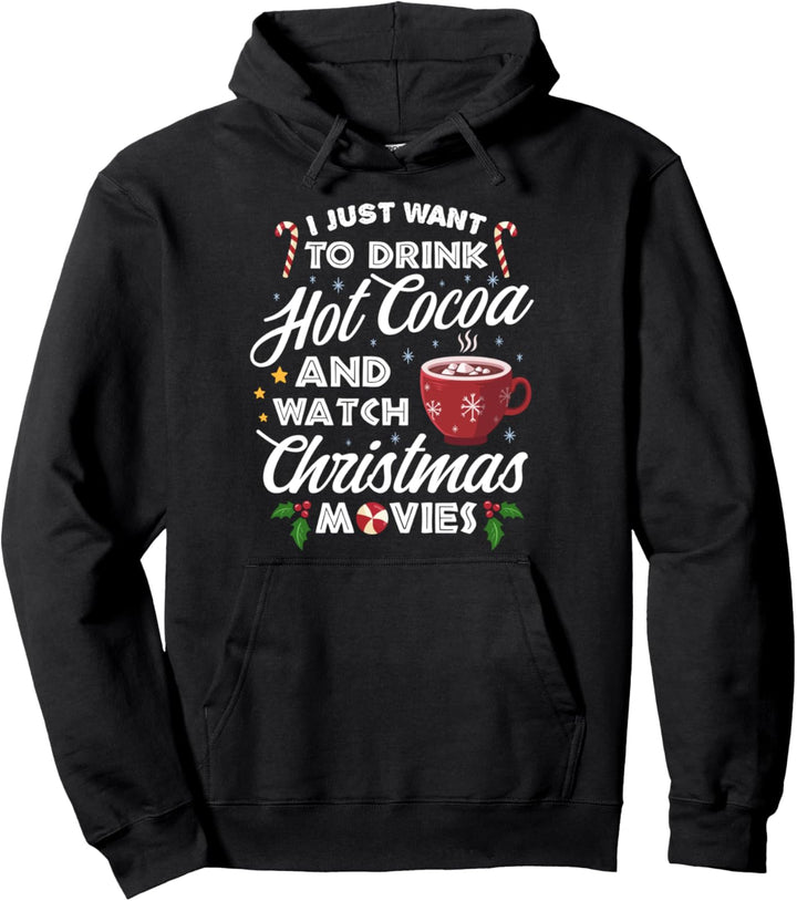 Heissen Kakao trinken Weihnachtsfilme ansehen Lustig süss Pullover Hoodie