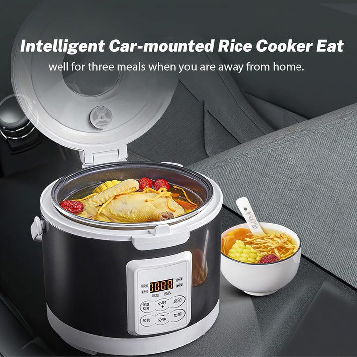 Reiskocher, Reiskocher für Auto, 200 W, Reiskochers Kapazität 2/3 l, tragbarer elektrischer Reiskoch