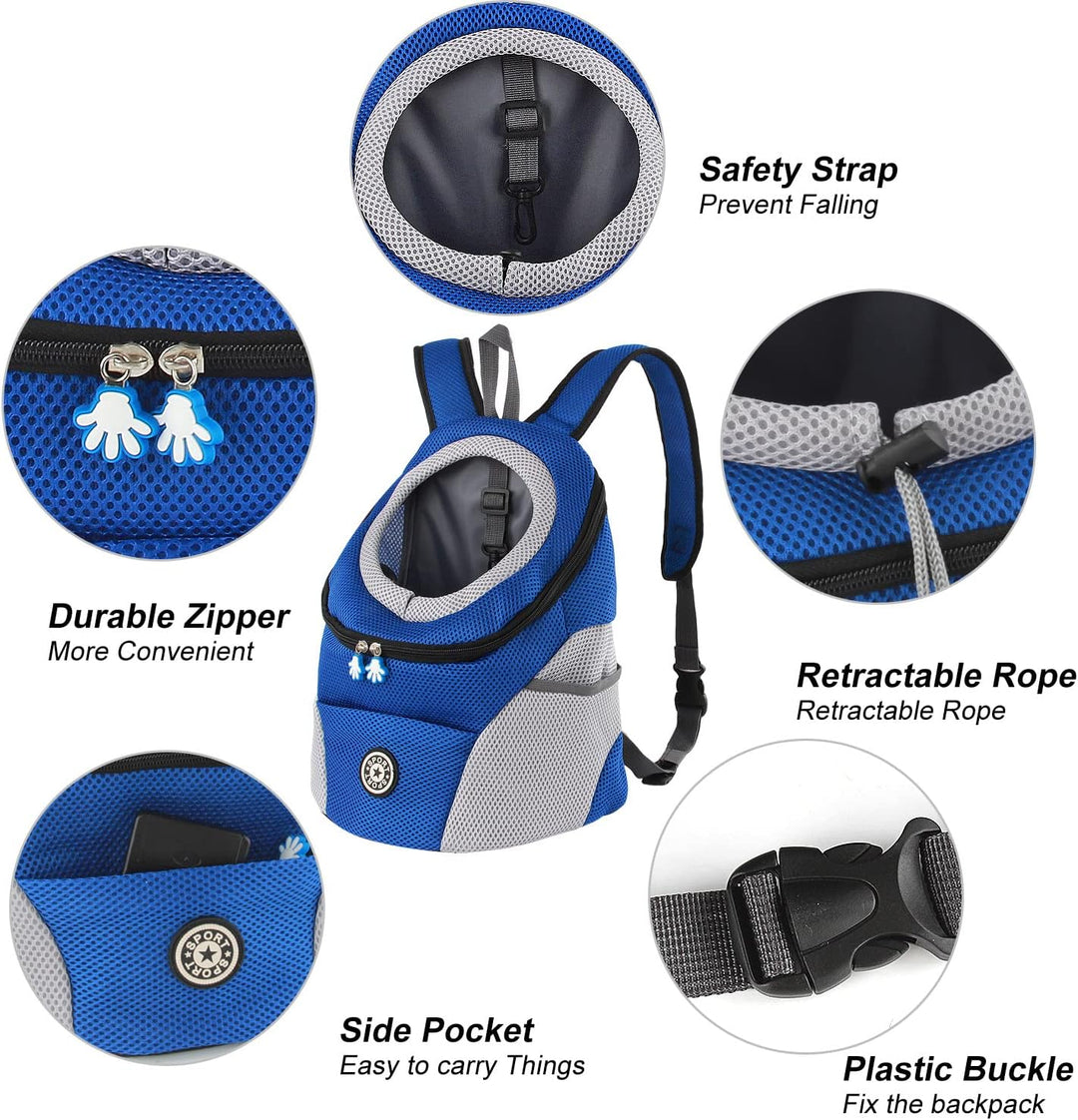 Hundetrage-Rucksack Welpentasche Kleine Haustier-Fronttasche mit Atmungsaktivem, Head-Out-Design, Wa