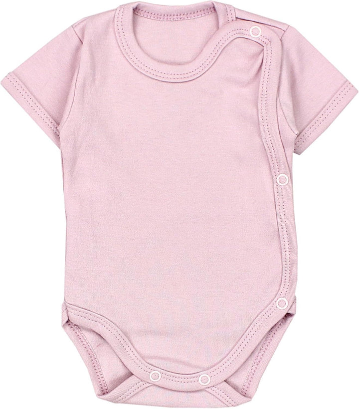 TupTam Unisex Baby Kurzarm Wickelbody 5er Pack 68 Lila Rosa Puderrosa Altrosa Mintgrün, 68 Lila Rosa