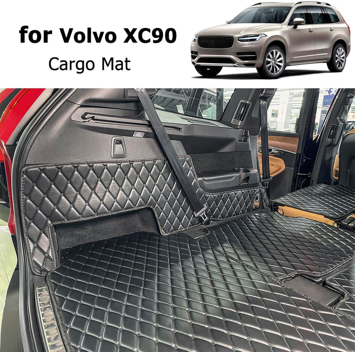 Kofferraumwanne kompatibel mit Volvo XC90 2016–2024 (7-Sitzer) Kofferraummatte Kofferraumabdeckung