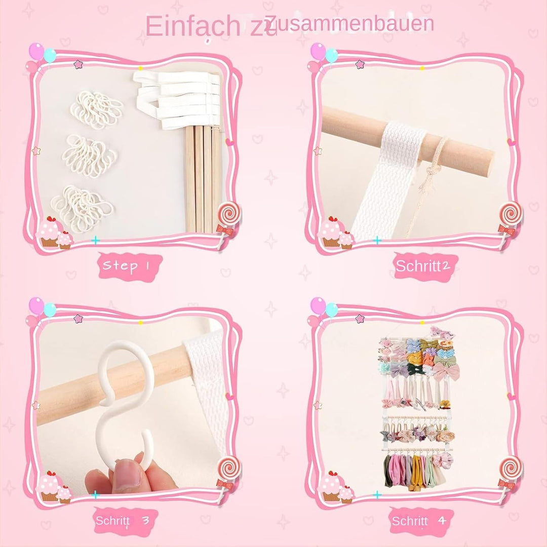 Schleifenaufbewahrung für Mädchen, Headband Organizer, Aufbewahrung Schmuckdisplay Mit 30 Haken Wand