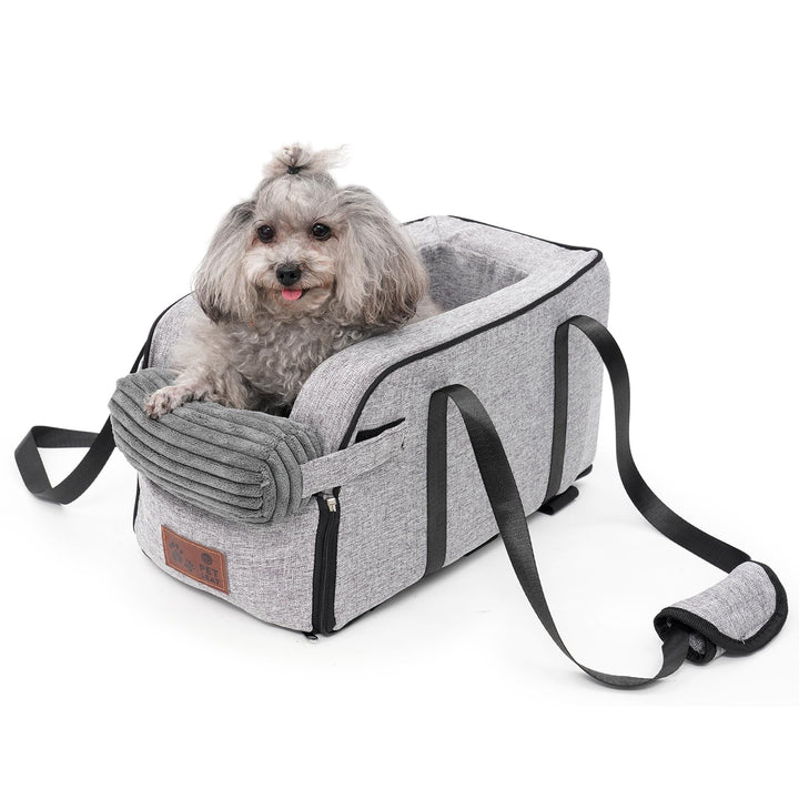 Hunde autositz,Mittelkonsole für Hunde Katzen,kleine Stabiler hundeautositz mit Gurt,Abnehmbarer Was