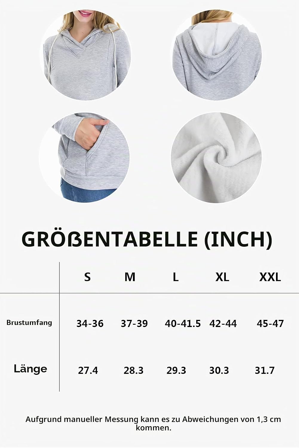 Smallshow Stillanzug Mutterschaft Fleece Stillpullover Stilloberteil Umstandsmode Hoodie Sweatshirt