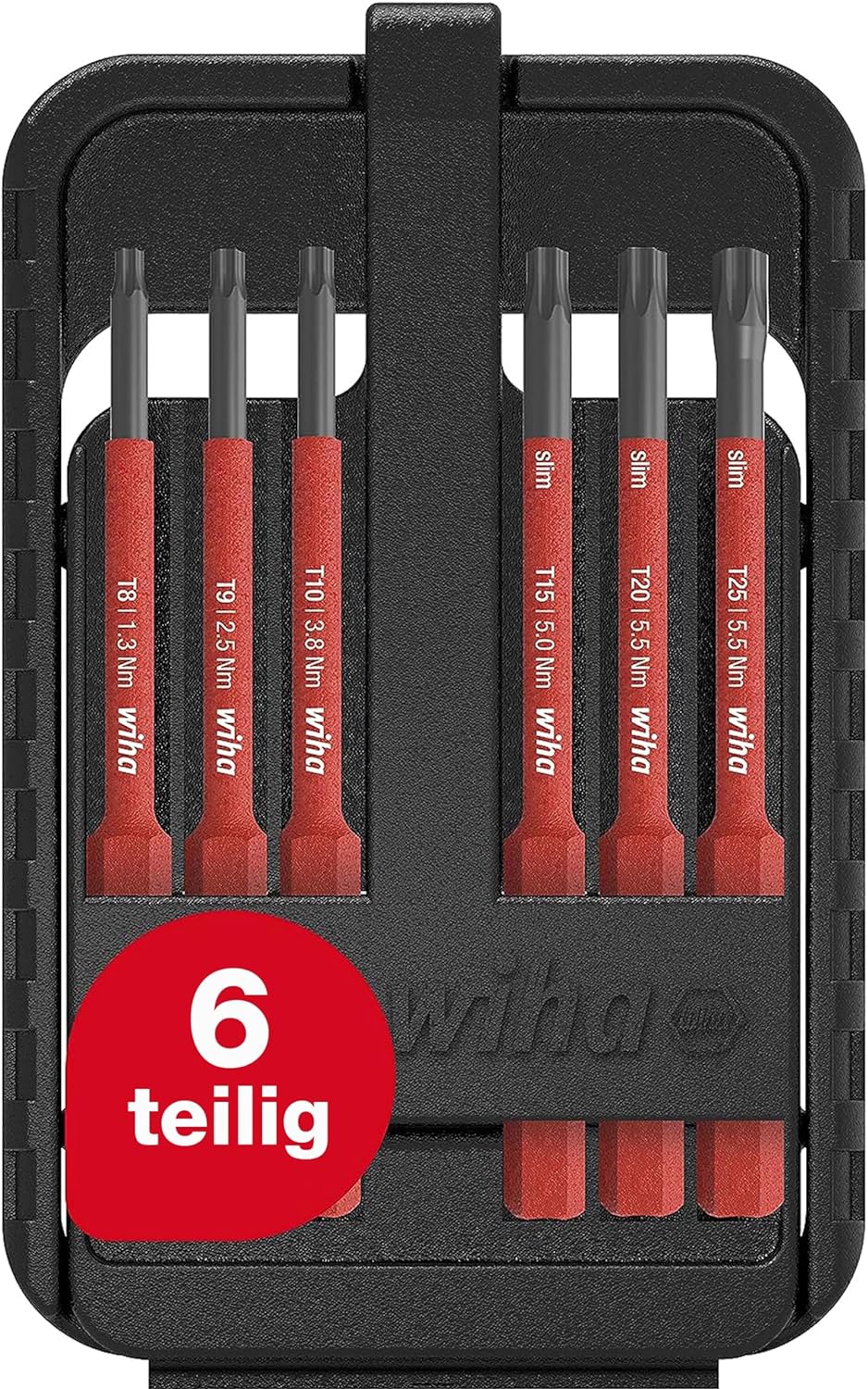 Wiha Bit Set slimBit electric TORX® 6-tlg. I inkl. slimBit-Box I flexibel, kompakt, mobil I VDE gepr