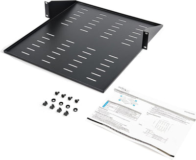 StarTech.com Serverschrank Fachboden - 19 Zoll Rack Fachboden - mit Lüftungsschlitzen - Zentrierte A