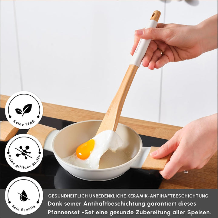 KARACA Schalenset Schweizer Mandeln 6 teilig für Snacks und Nüsse Creme Mandelförmig Flach, Elegante