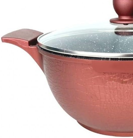 Kochtopf Kasserolle Topf Set 6-tlg mit Glasdeckel LC-01 (burgundy), Burgundy