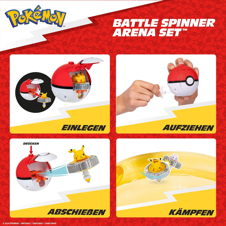 Pokémon PKW4403 - Battle Spinner - Arena mit Mew und Pikachu, offizielles Pokémon Spielset