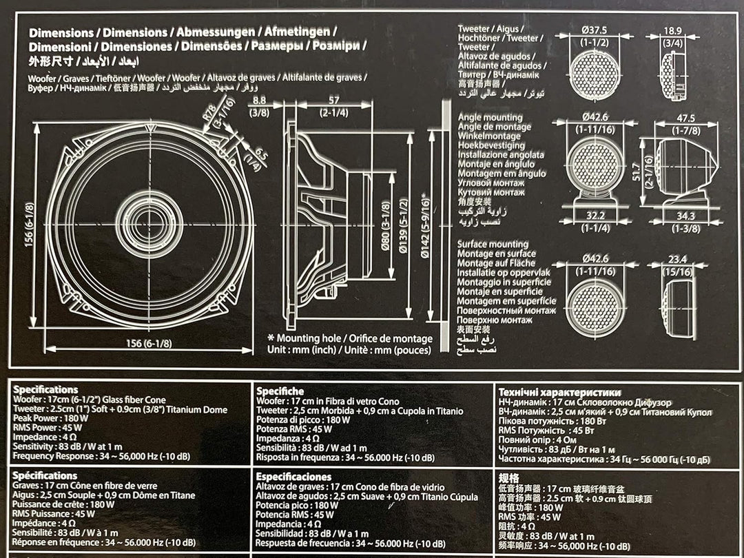 KENWOOD KFC-XS1704 17 cm X-Serie, hochauflösende Audio-zertifizierte Komponentenlautsprecher, Phasen