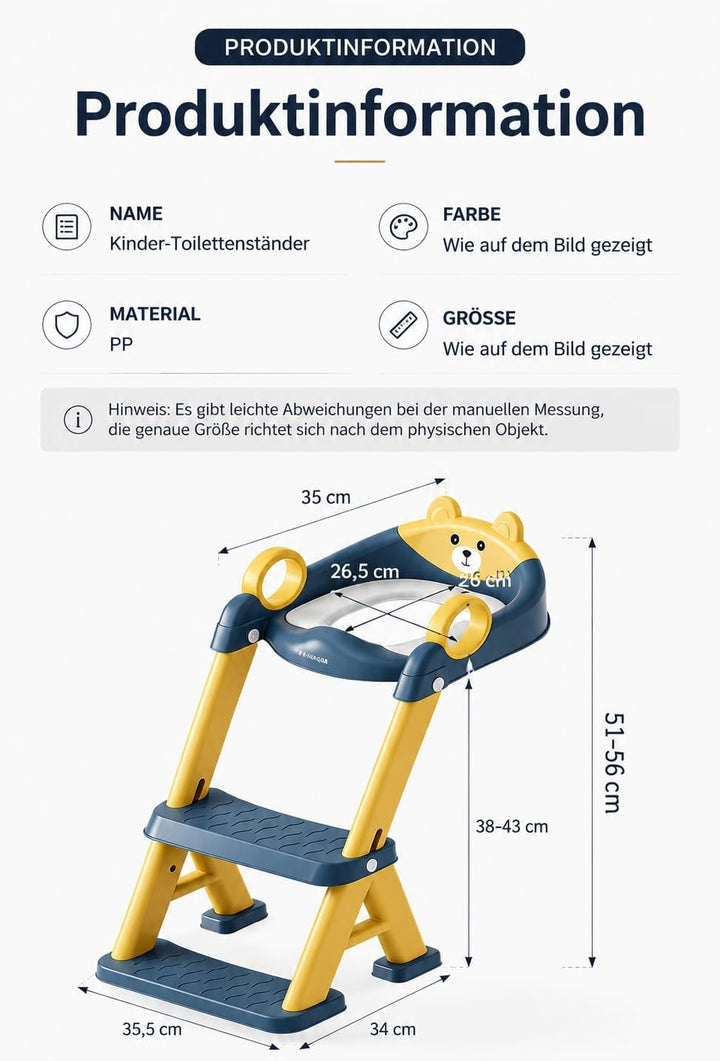 Toilettentrainer für Kinder für Jungen und Mädchen, 2 in 1 Kind Toilettensitz mit Treppe, Spritz und