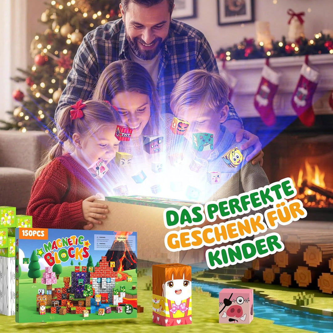Magnetische Bausteine 150 PCS 2CM Magnetbausteine für Kinder ab 3 Jahre Blocks, Montessori Spielzeug
